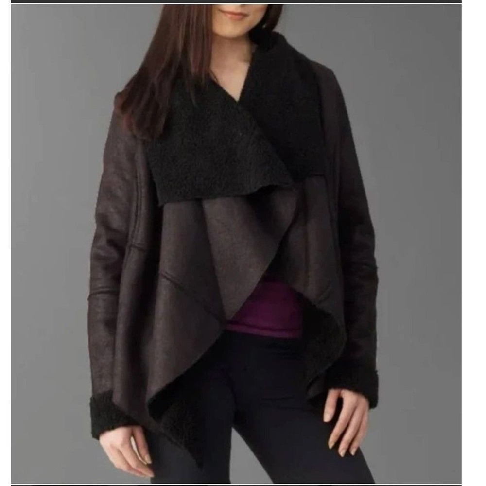 Prana Faux Shearling Jacket Small Oversized Comfort Winter